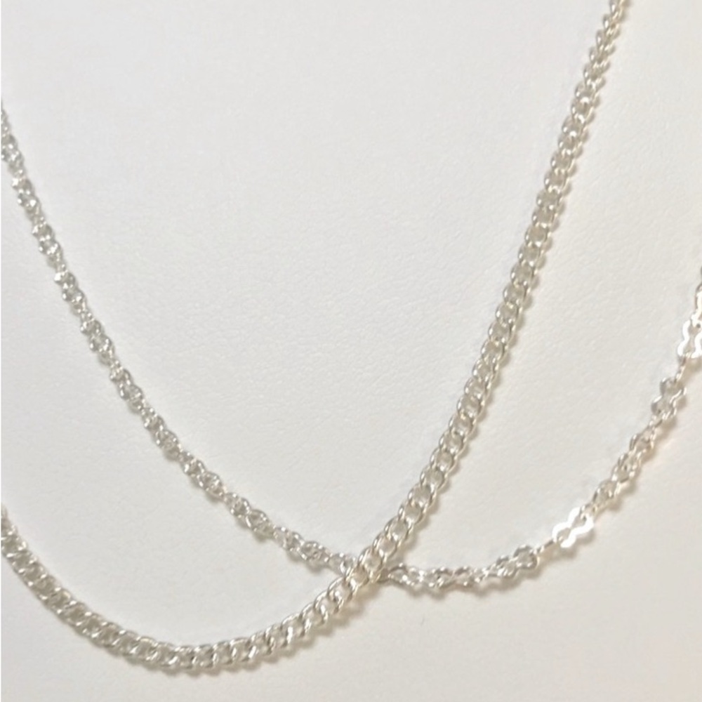 2 Minimalist Sterling Silver necklace chains 18”
